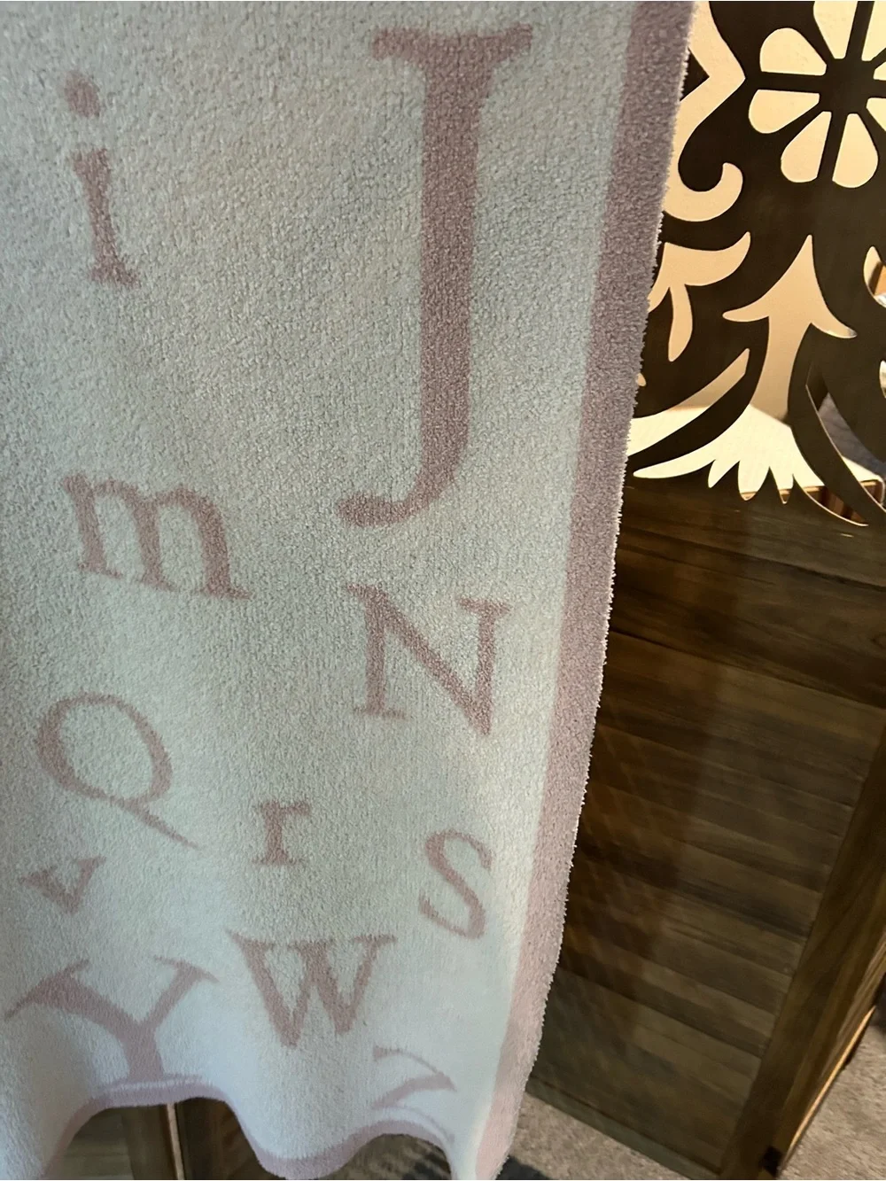 Barefoot dreams cozy chic pink baby abc blanket